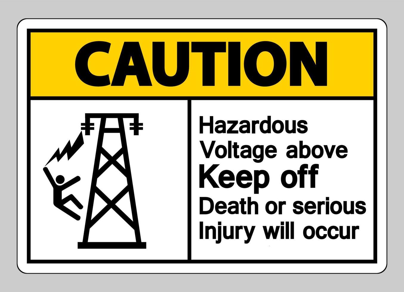 precaución voltaje peligroso por encima de mantener fuera la muerte o se producirán lesiones graves símbolo signo vector