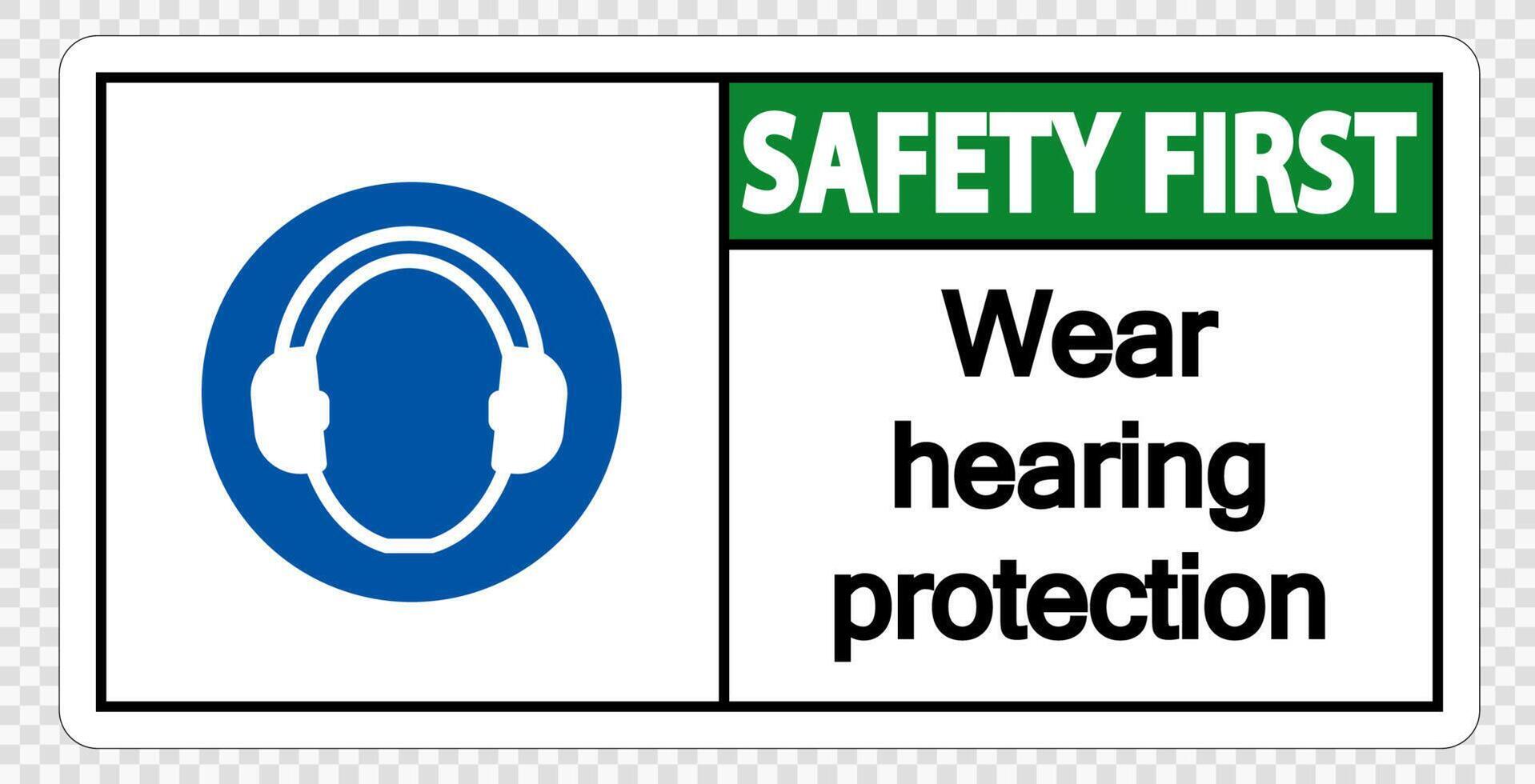 Safety first Wear hearing protection on transparent background vector