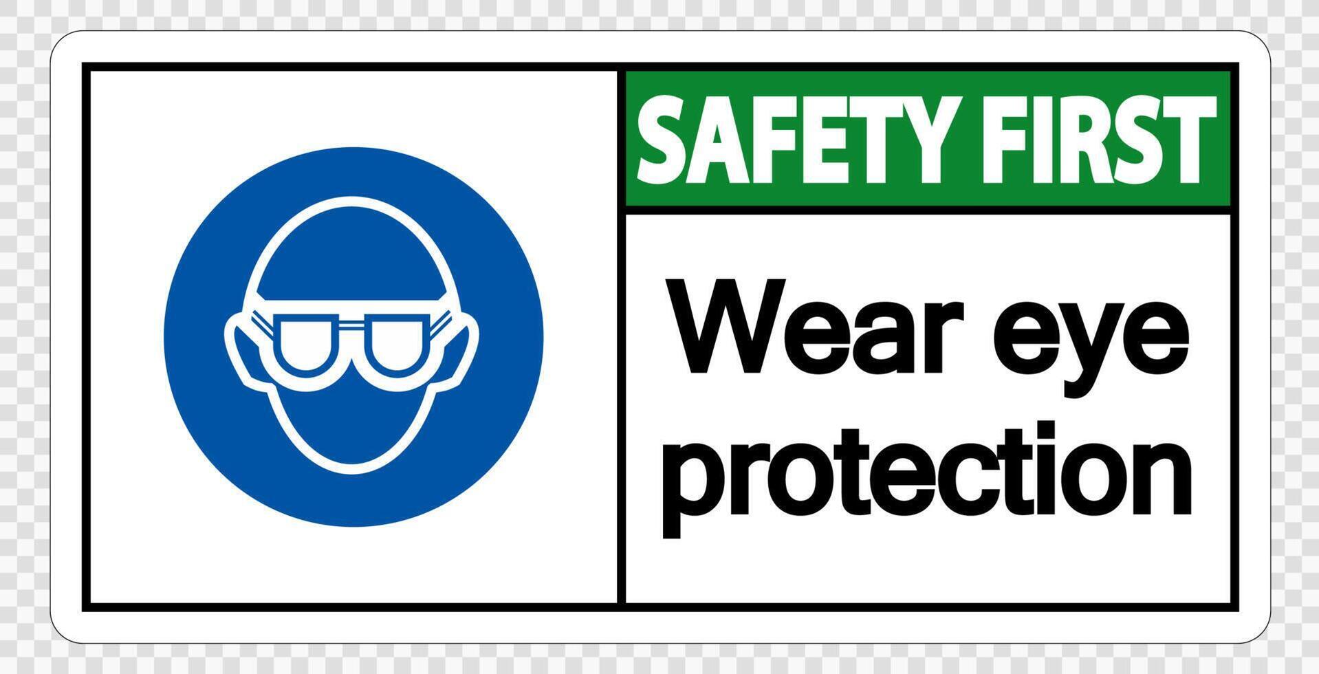 Safety first Wear eye protection on transparent background vector