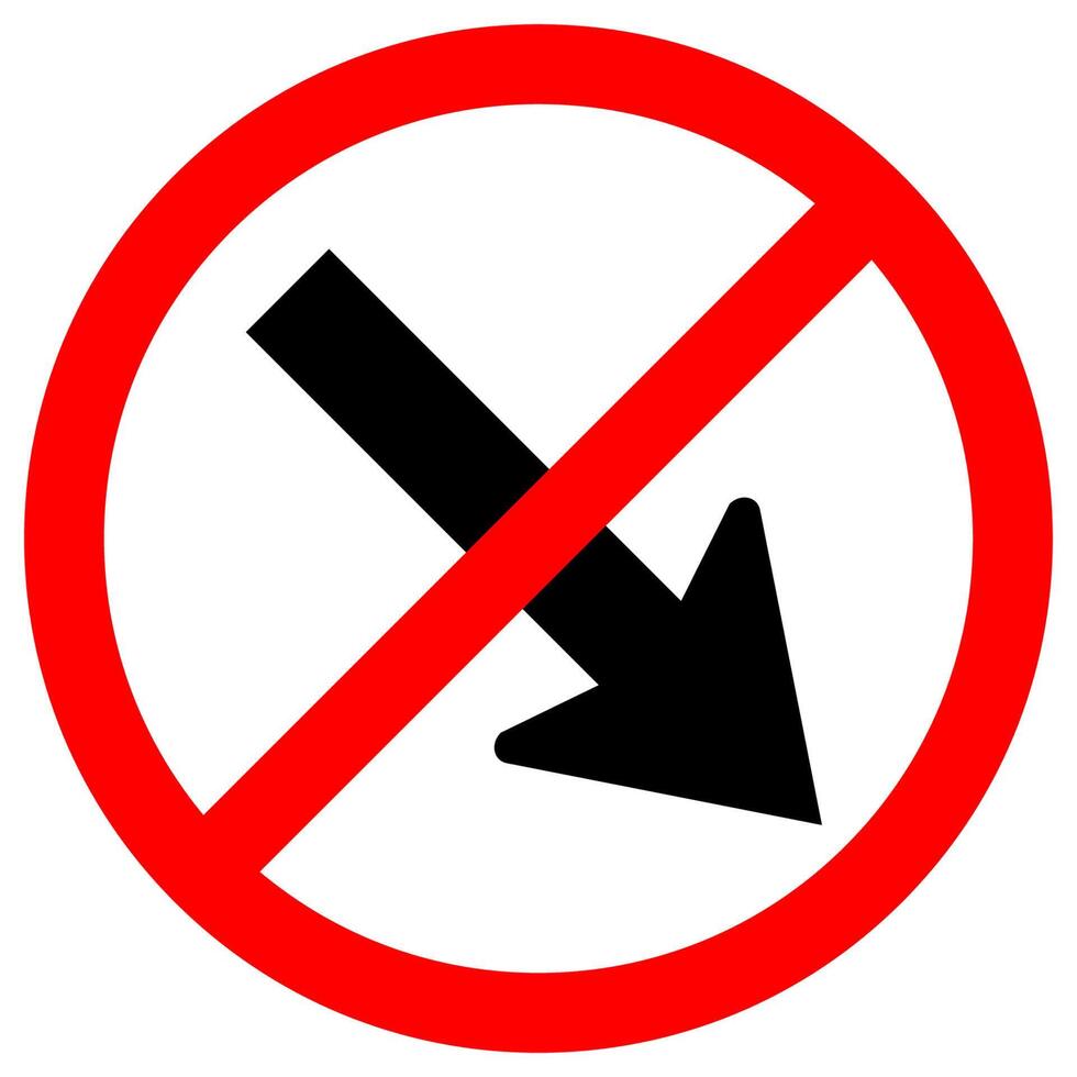 Forbid Keep Right by The Arrow Red Circle Traffic Road Sign Isolate On White Background,Vector Illustration EPS.10 vector