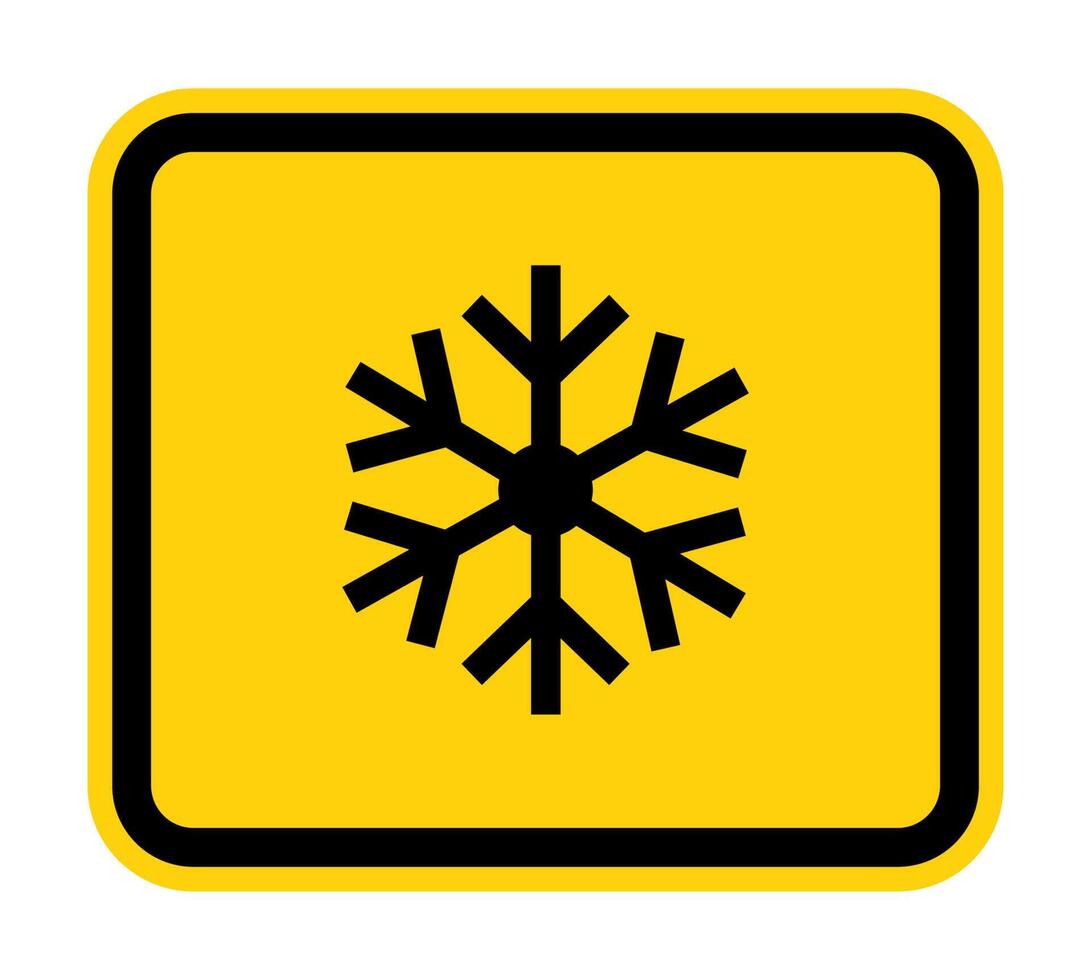 triangle warning sign with snowflake symbol Isolate On White Background,Vector Illustration EPS.10 vector