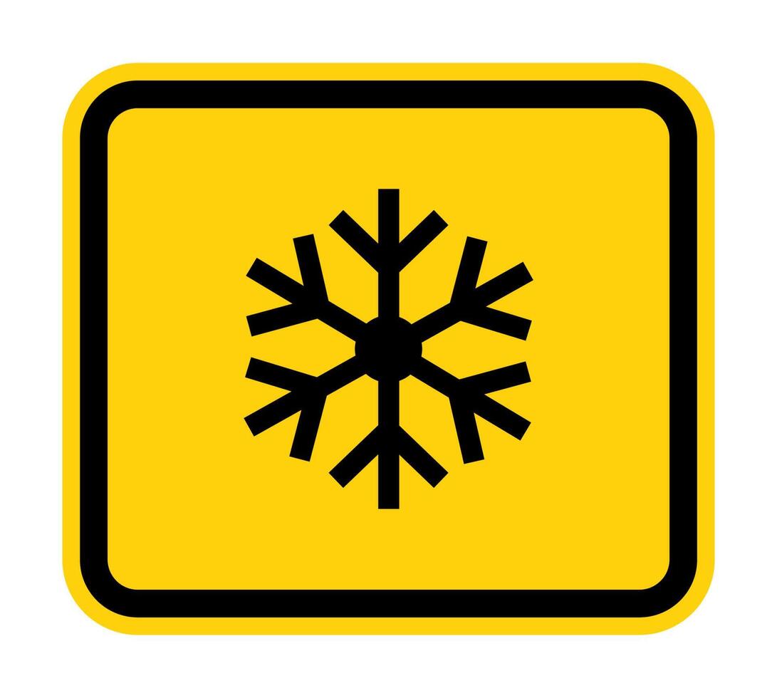 triangle warning sign with snowflake symbol Isolate On White Background,Vector Illustration EPS.10 vector