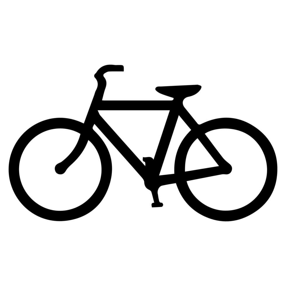 Señal de advertencia de tráfico de bicicletas aislado sobre fondo blanco ilustración vectorial. vector