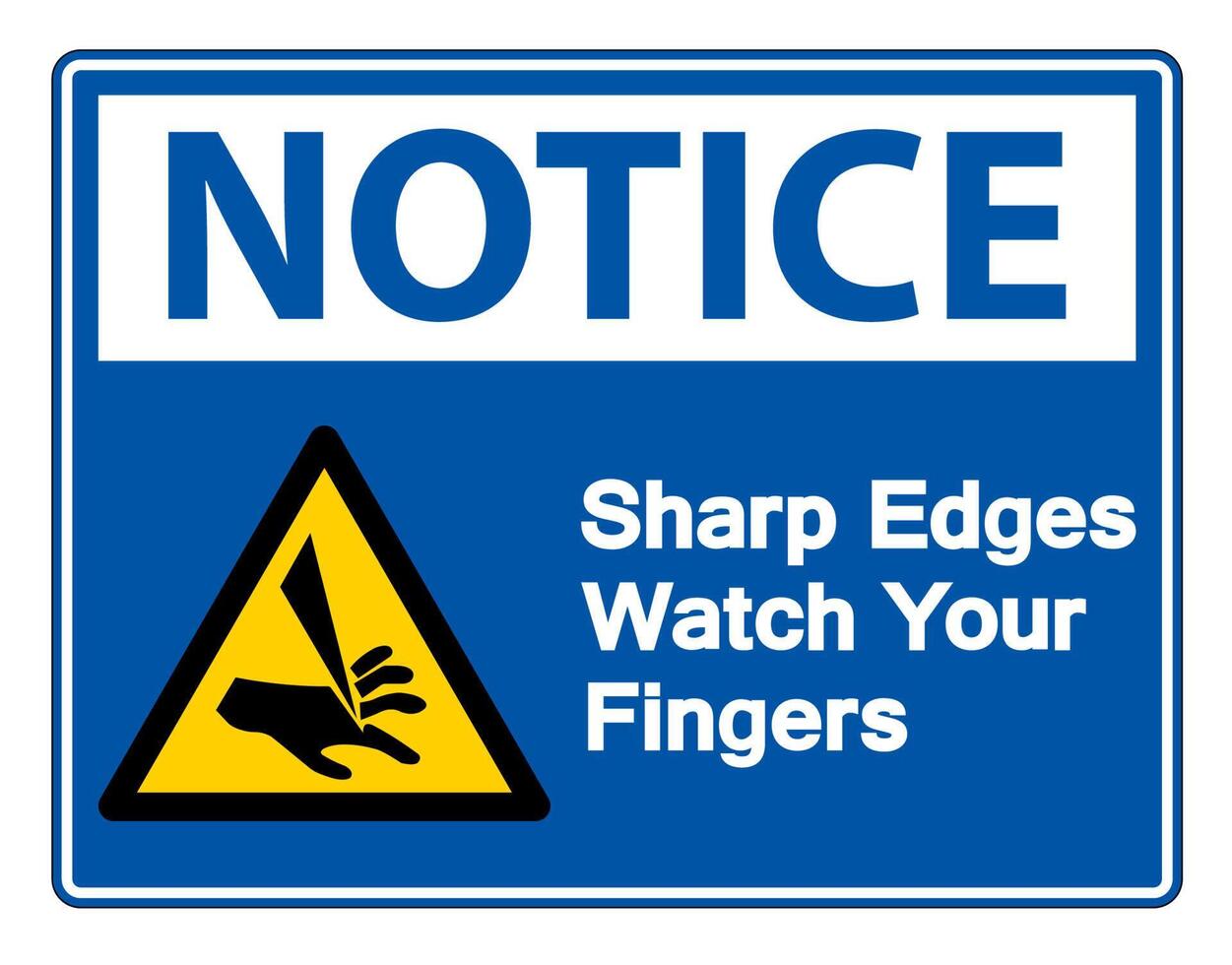 Notice Sharp Edges Watch Your Fingers Symbol vector