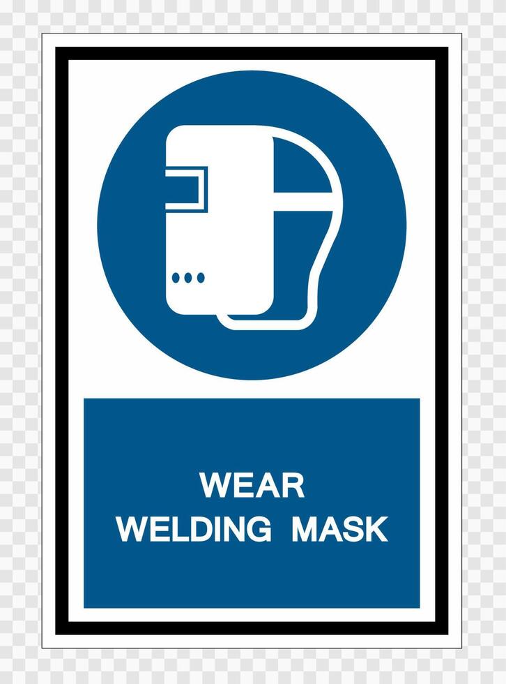 Wear Welding Mask Symbol Sign Isolate on transparent Background,Vector Illustration vector