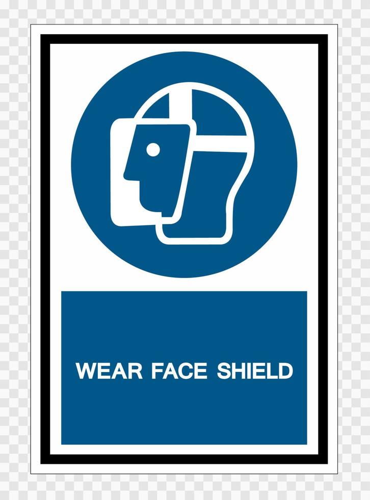 Wear Face Shield Symbol Sign Isolate on transparent Background,Vector Illustration vector