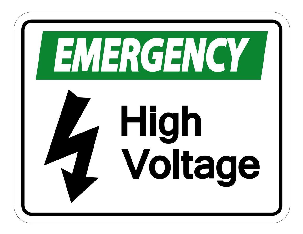 Emergency high voltage sign on white background vector