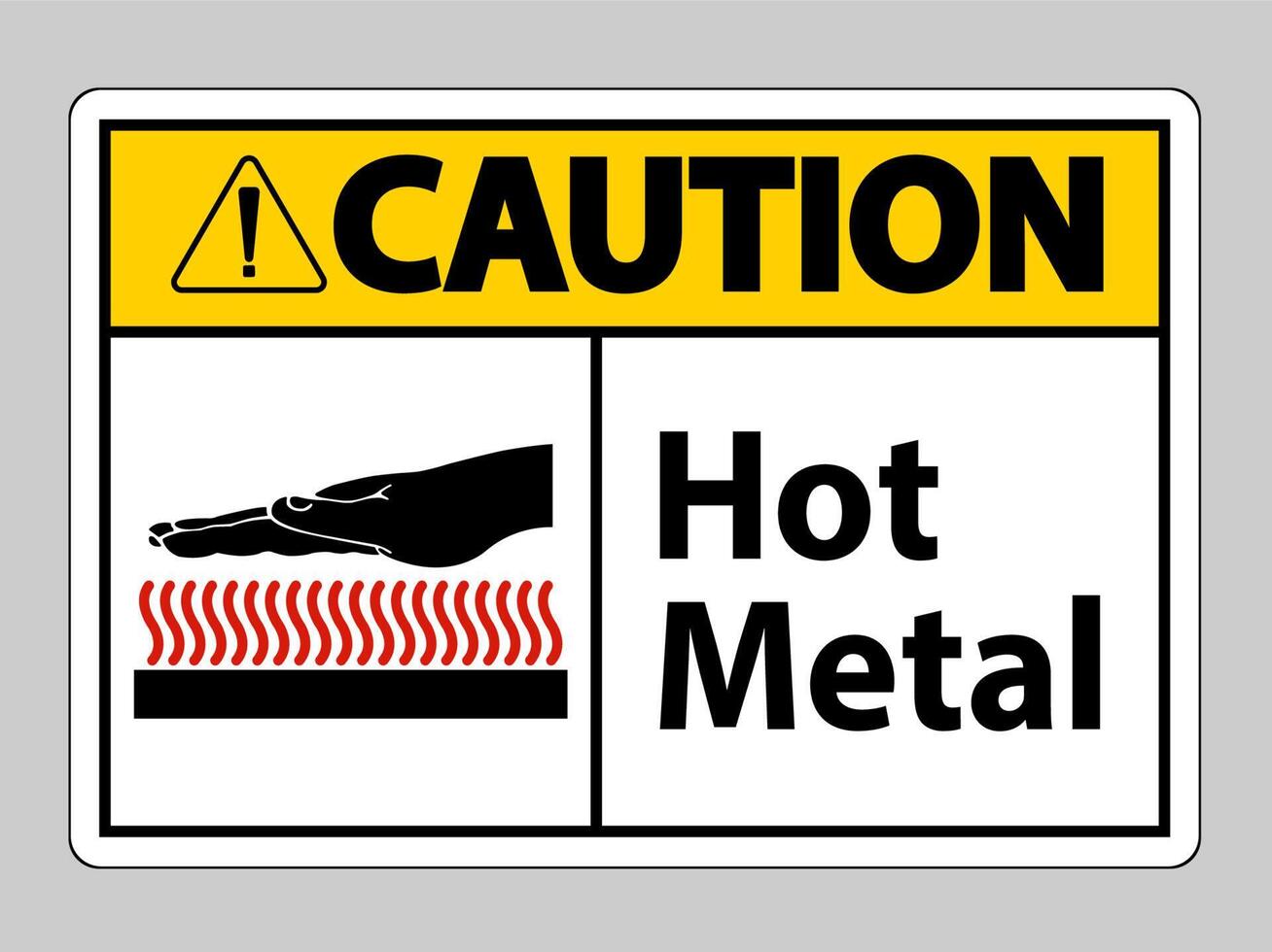 Caution Hot Metal Symbol Sign Isolated On White Background vector