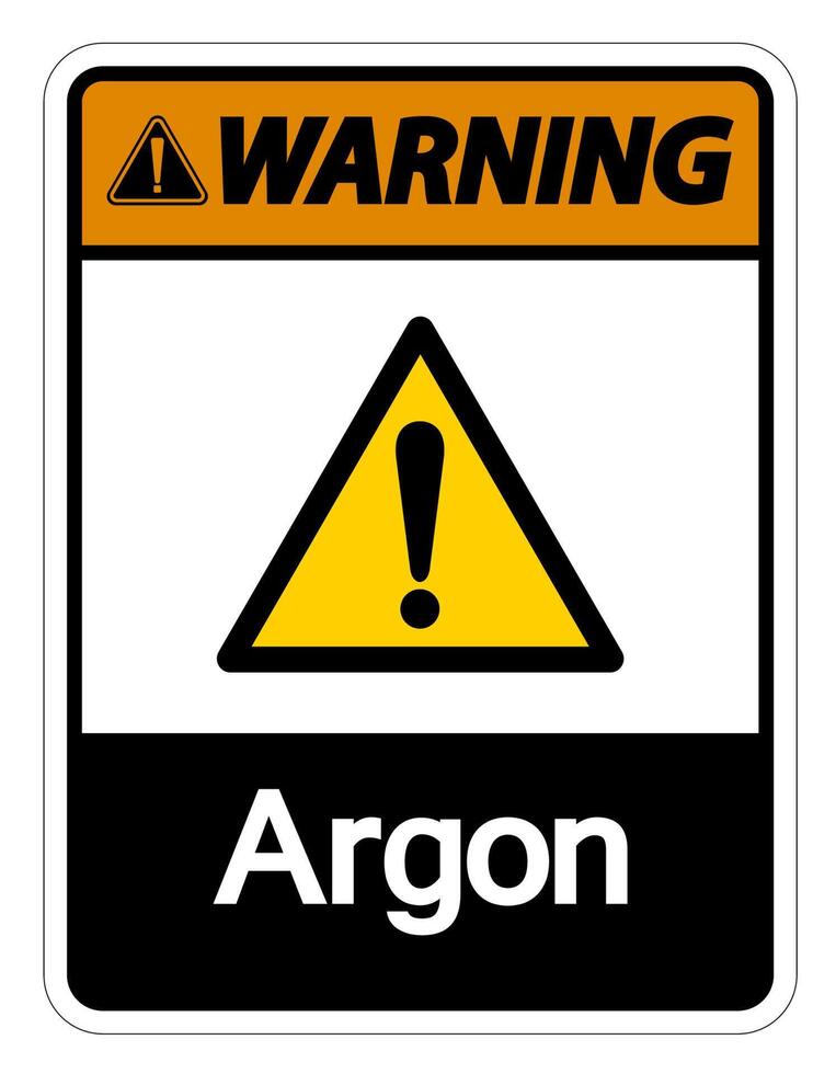Warning Argon Symbol Sign On White Background vector