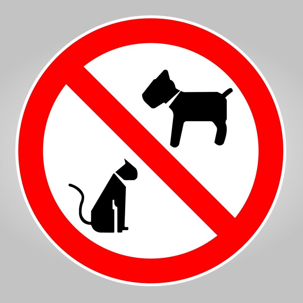 No se permiten mascotas símbolo sobre fondo blanco. vector