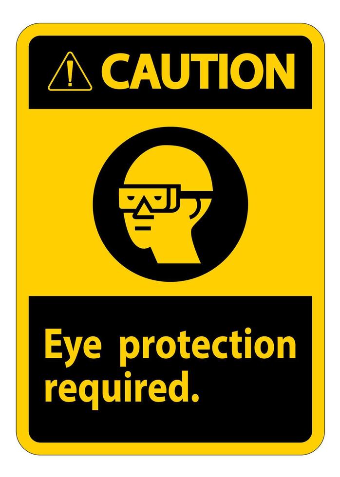 Caution Sign Eye Protection Required Symbol Isolate on White Background vector