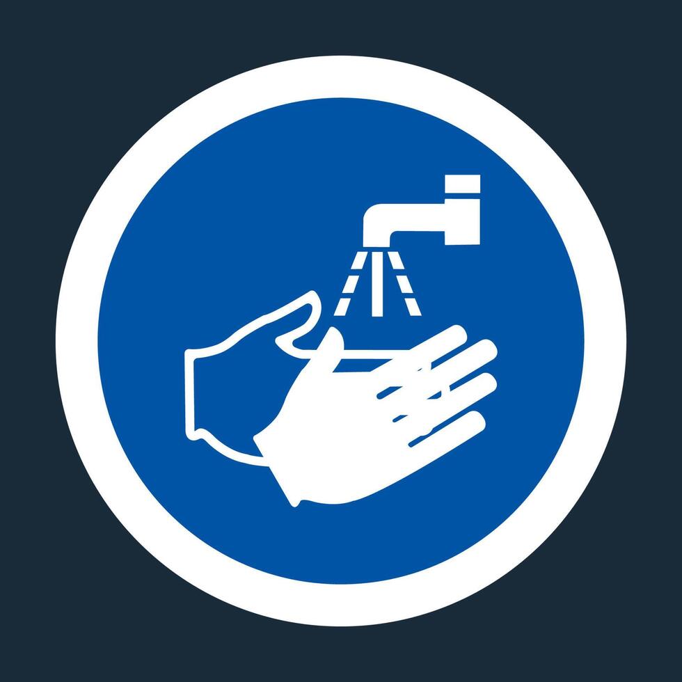 PPE Icon.Wash Your Hand Symbol On black Background On black Background vector