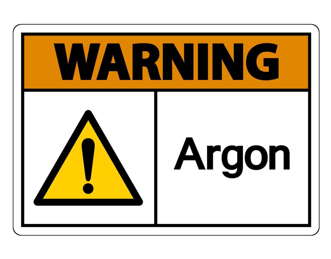 Warning Argon Symbol Sign On White Background vector