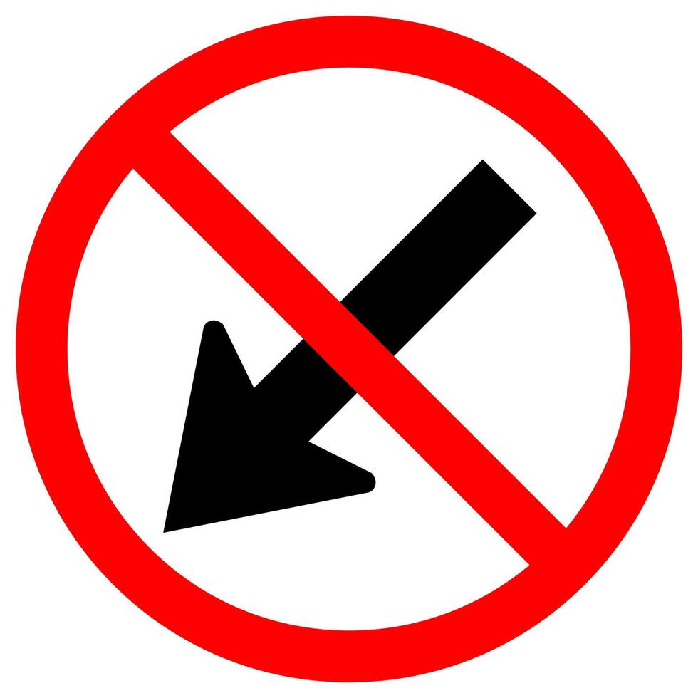 Prohibir mantenerse a la izquierda por la flecha círculo rojo símbolo de la carretera de tráfico signo aislar sobre fondo blanco, ilustración vectorial eps.10 vector