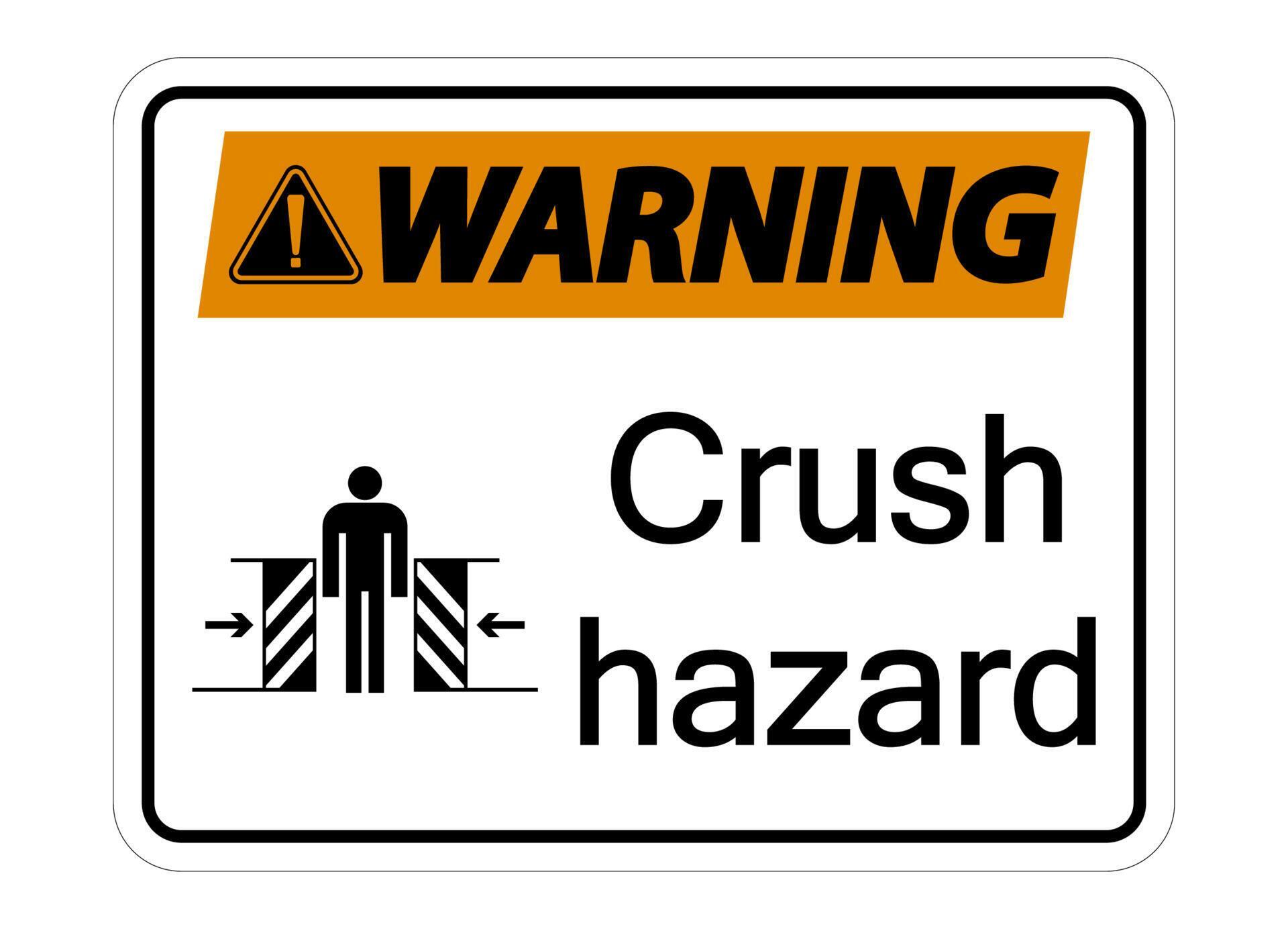 symbol warning crush hazard sign on white background 3611282 Vector Art