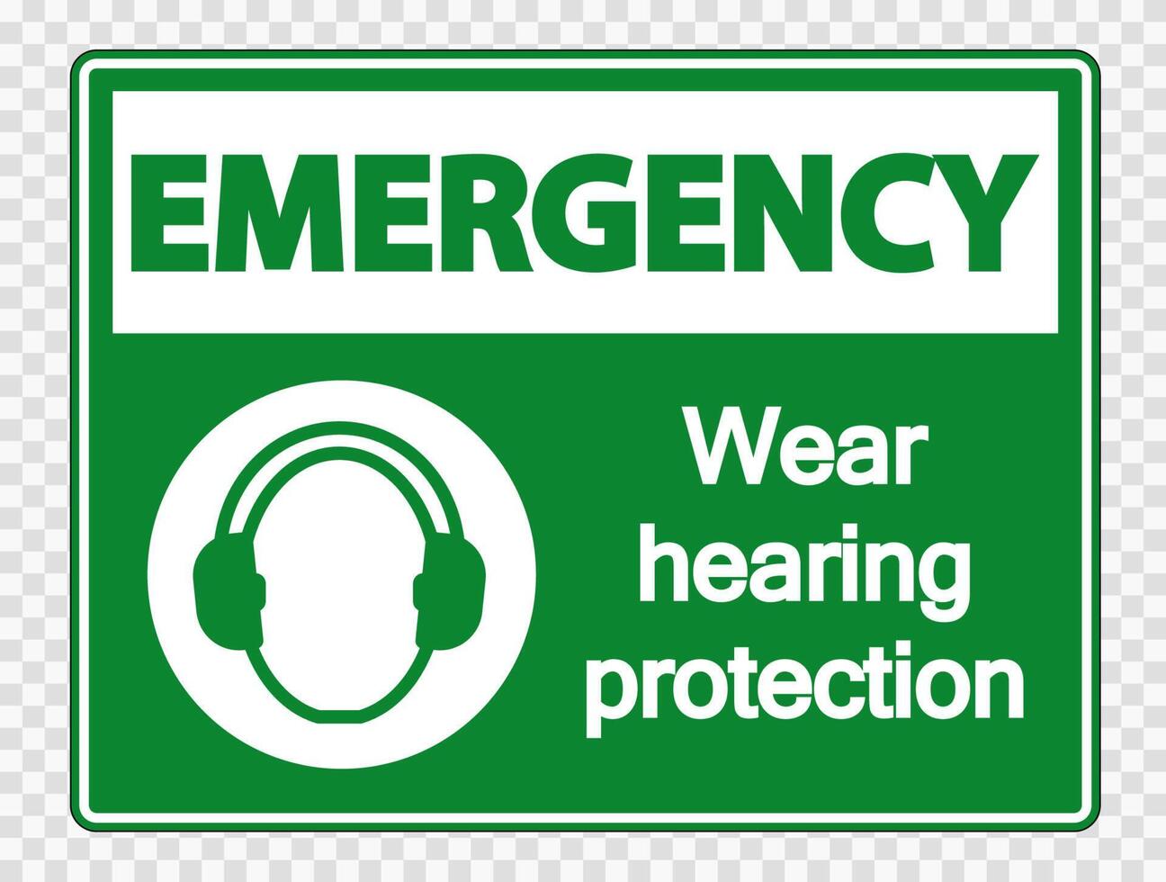 Emergency Wear hearing protection on transparent background vector