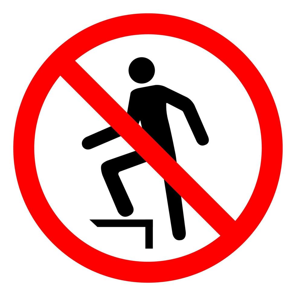 No Stepping Symbol On White Background vector