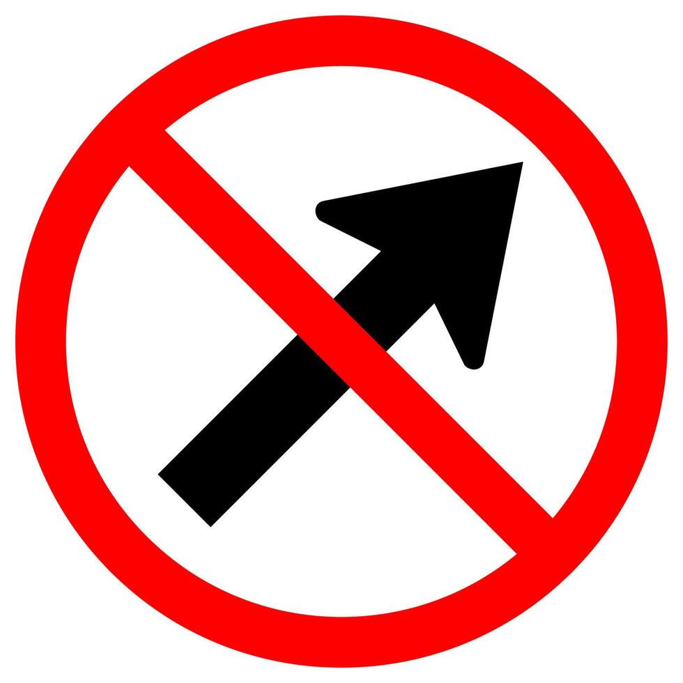 Prohibit Go To The Right By The Arrow Traffic Road Symbol Sign Isolate On White Background,Vector Illustration EPS.10 vector