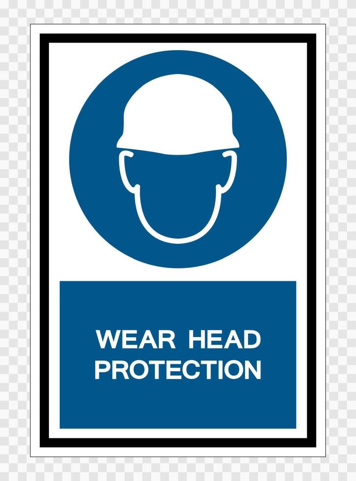 Wear Head Protection Symbol Sign Isolate on transparent Background,Vector Illustration vector