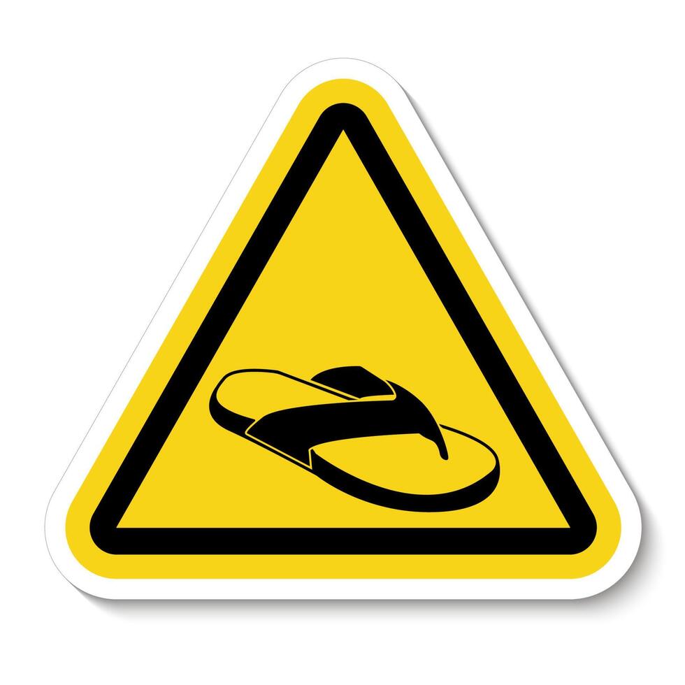 Caution No Open Toed Shoes Sign on white background vector