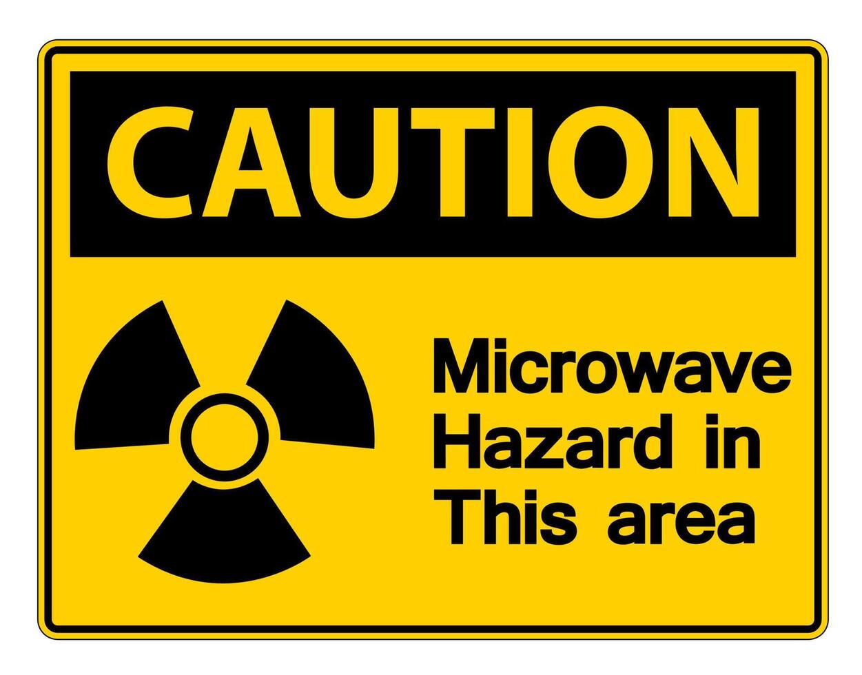 Caution Microwave Hazard Sign on white background vector