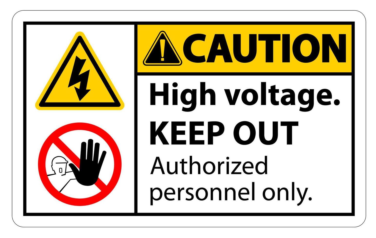 Caution High Voltage Keep Out Sign Isolate On White Background,Vector Illustration EPS.10 vector