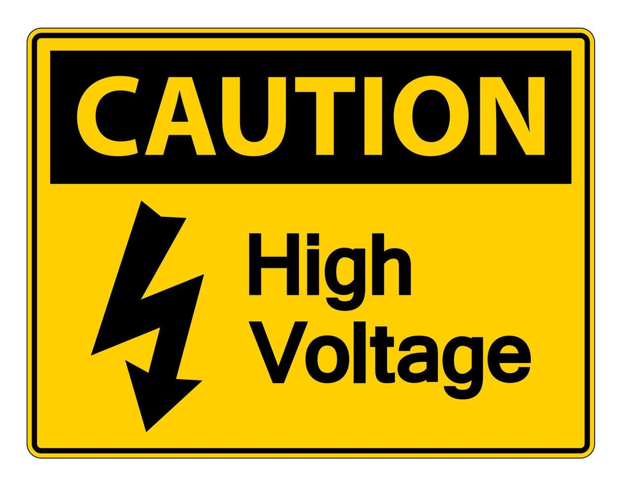 Caution high voltage sign on white background vector