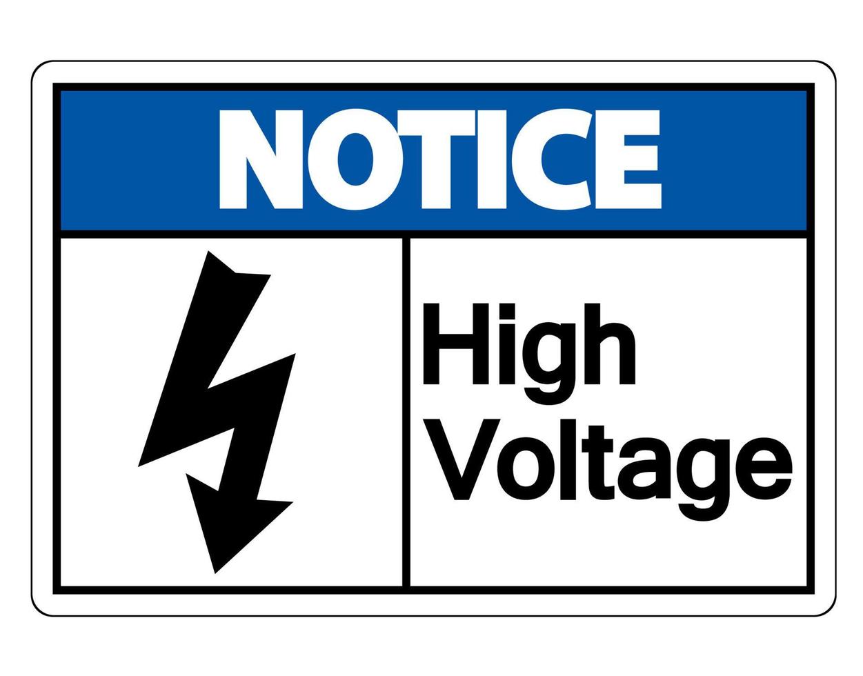 Notice high voltage sign vector