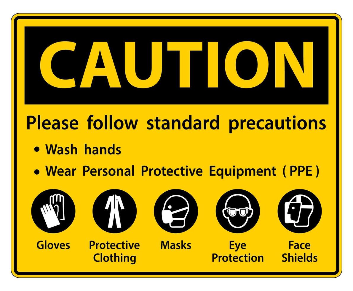 Caution Please follow standard precautions ,Wash hands,Wear Personal