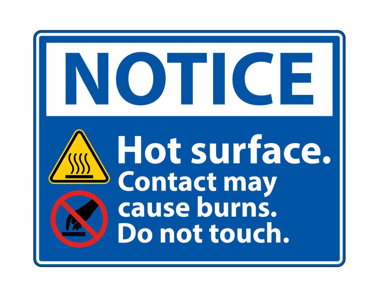 Notice Hot Surface Do Not Touch Symbol Sign Isolate on White Background,Vector Illustration vector