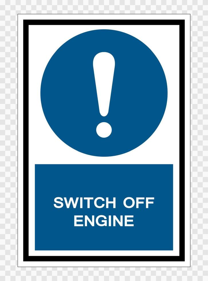 Symbol Switch Off Engine Isolate on transparent Background,Vector Illustration vector
