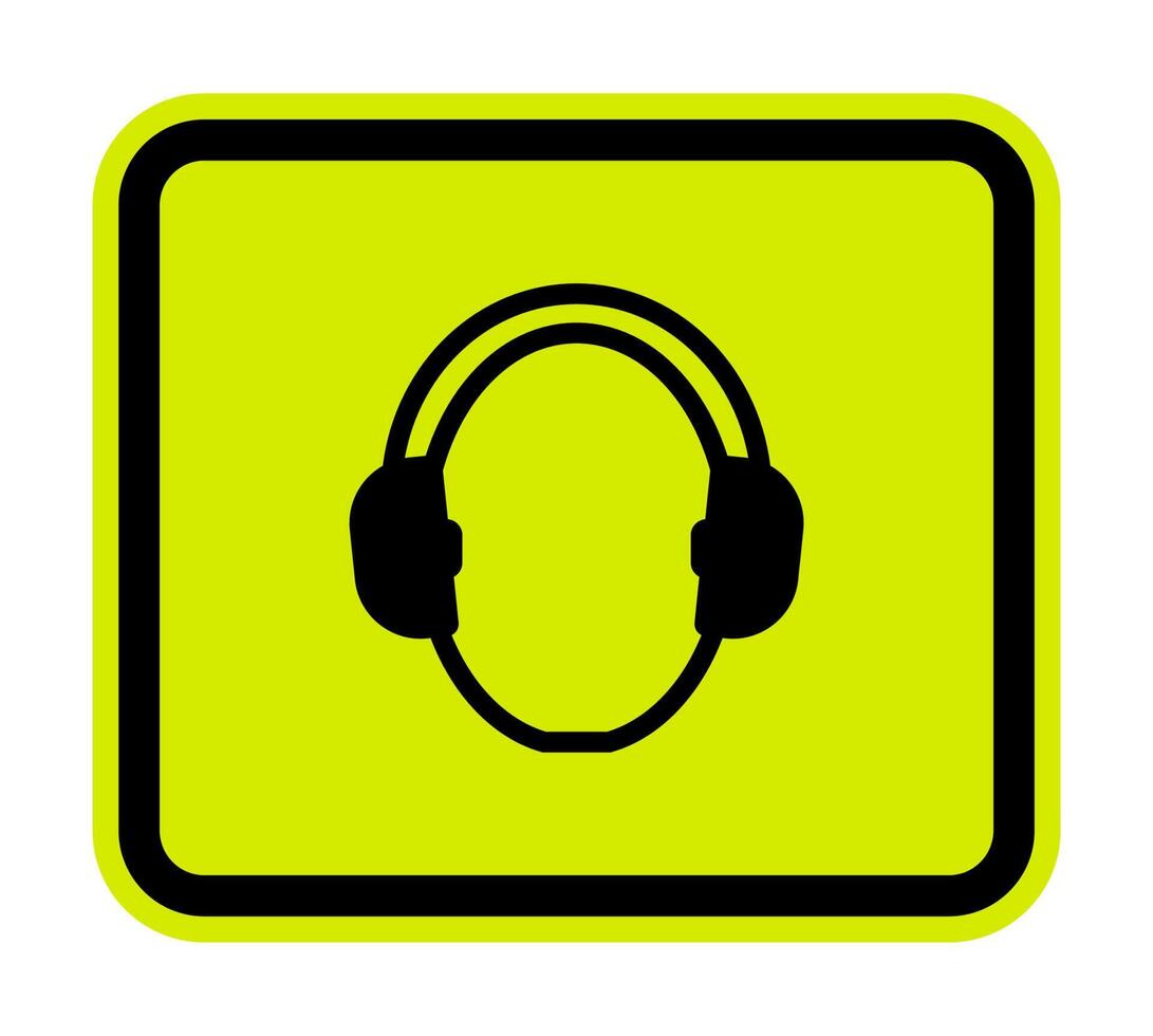 Symbol Wear hearing protection Isolate On White Background,Vector Illustration EPS.10 vector