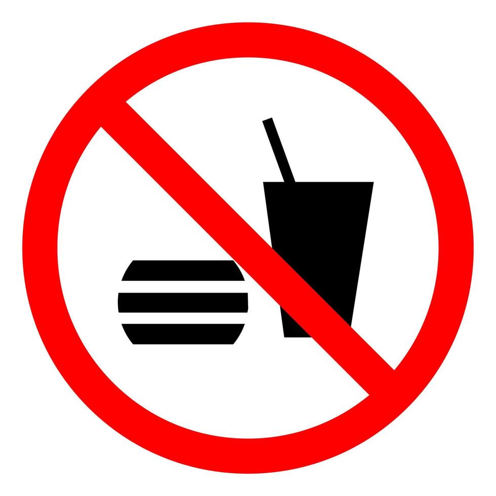 Do not eating Or Drinking Symbol vector