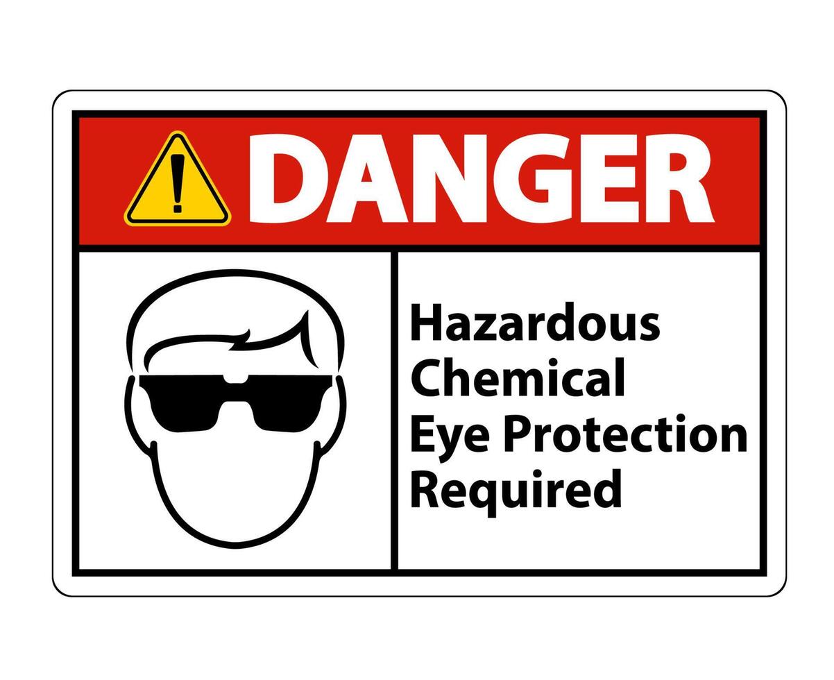 Danger Hazardous Chemical Eye Protection Required Symbol Sign Isolate on transparent Background,Vector Illustration vector