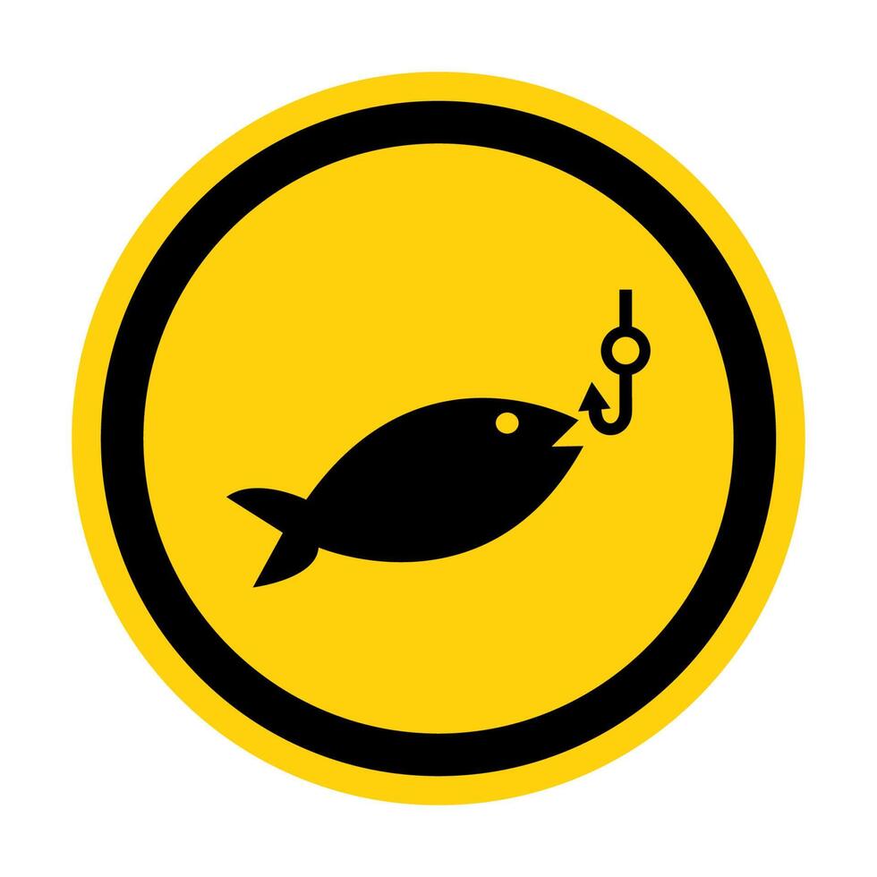 No Fishing Symbol Sign Isolate On White Background,Vector Illustration EPS.10 vector