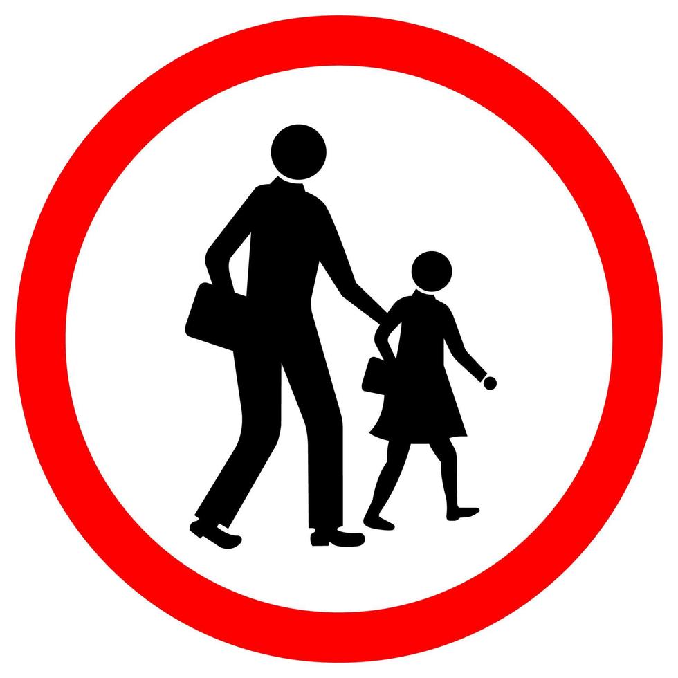 School Traffic Road Sign Isolate On White Background,Vector Illustration EPS.10 vector