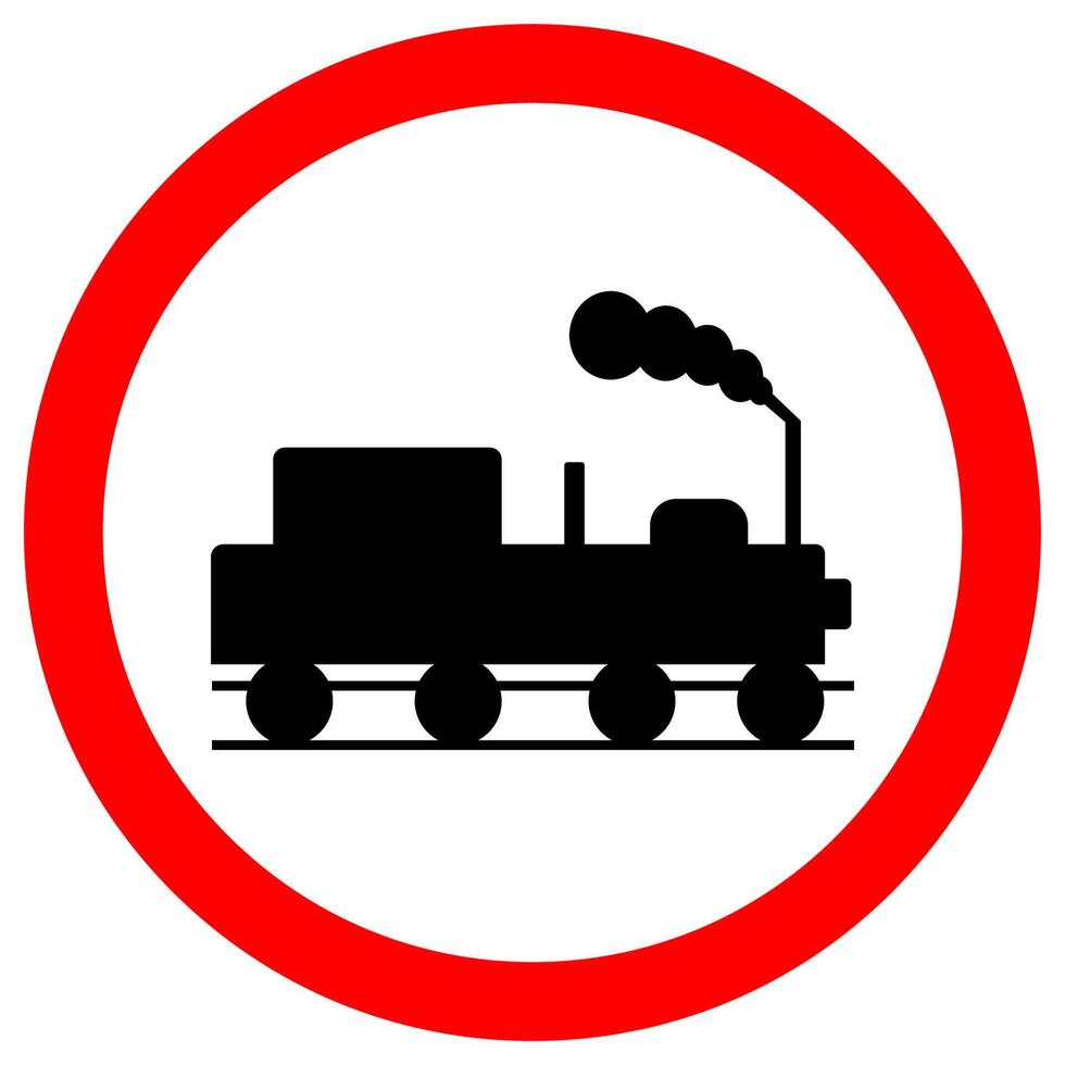 Train Railroad Traffic Road Sign Isolate On White Background,Vector Illustration EPS.10 vector