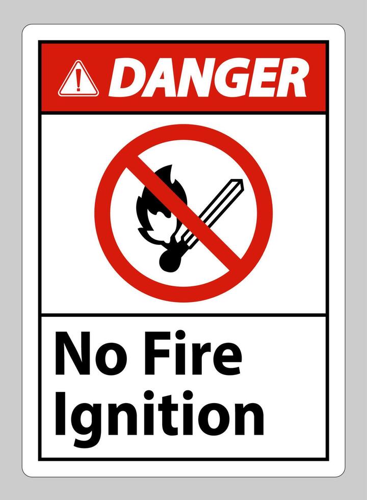 Danger No Fire Ignition Symbol Sign On White Background vector