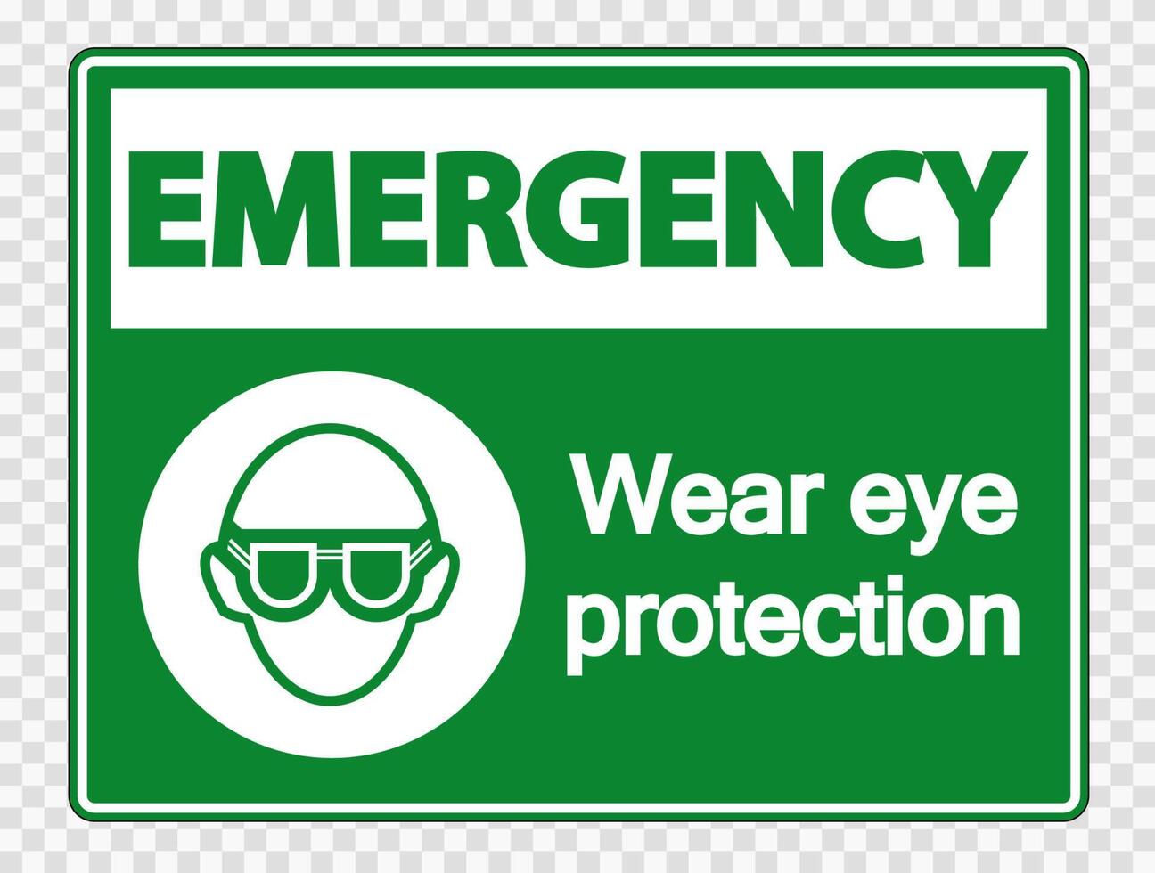 Emergency Wear eye protection on transparent background vector