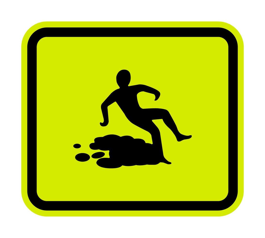 Beware Slippery Surface Symbol Isolate On White Background,Vector Illustration EPS.10 vector