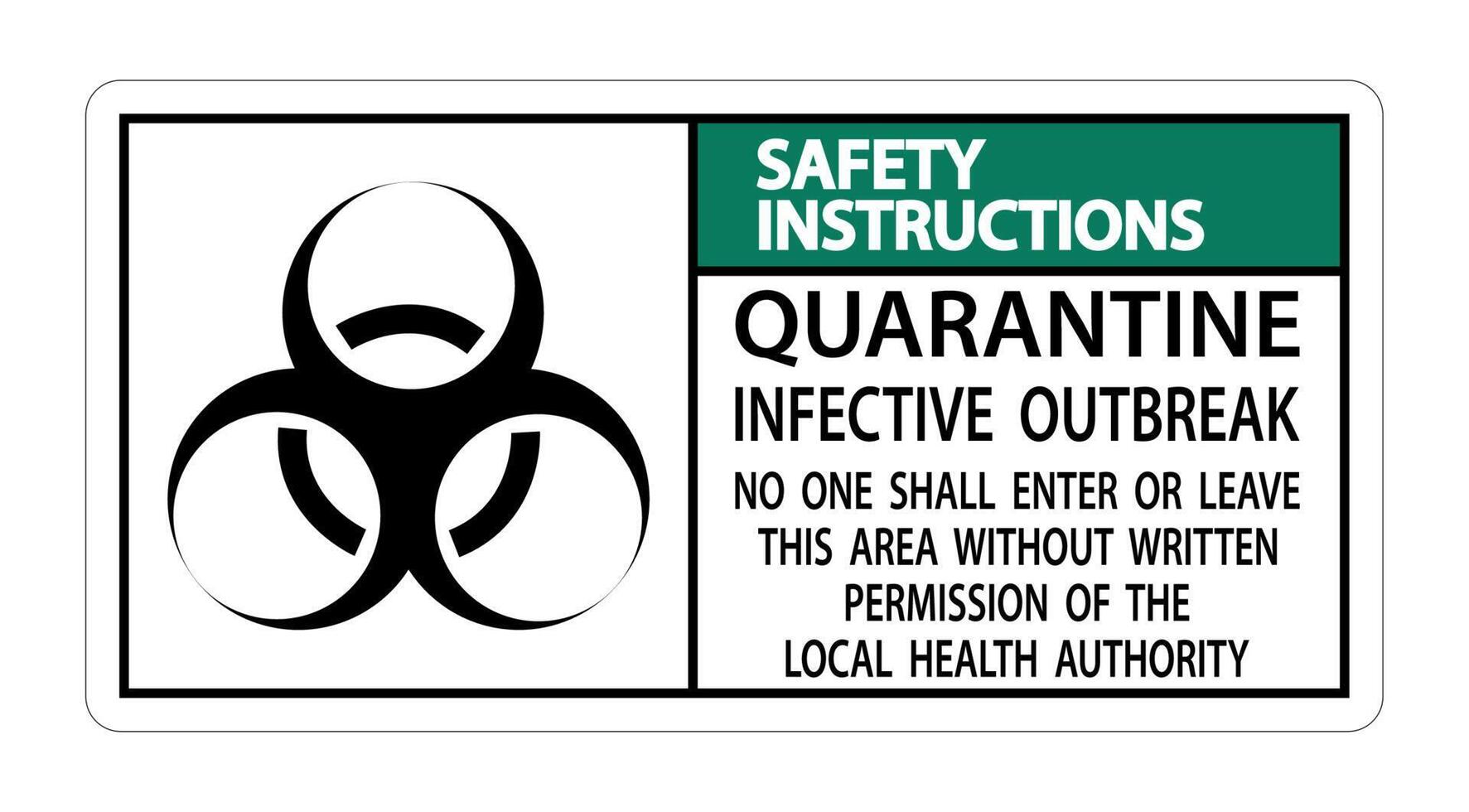 Safety Instructions Quarantine Infective Outbreak Sign Isolate on transparent Background,Vector Illustration vector