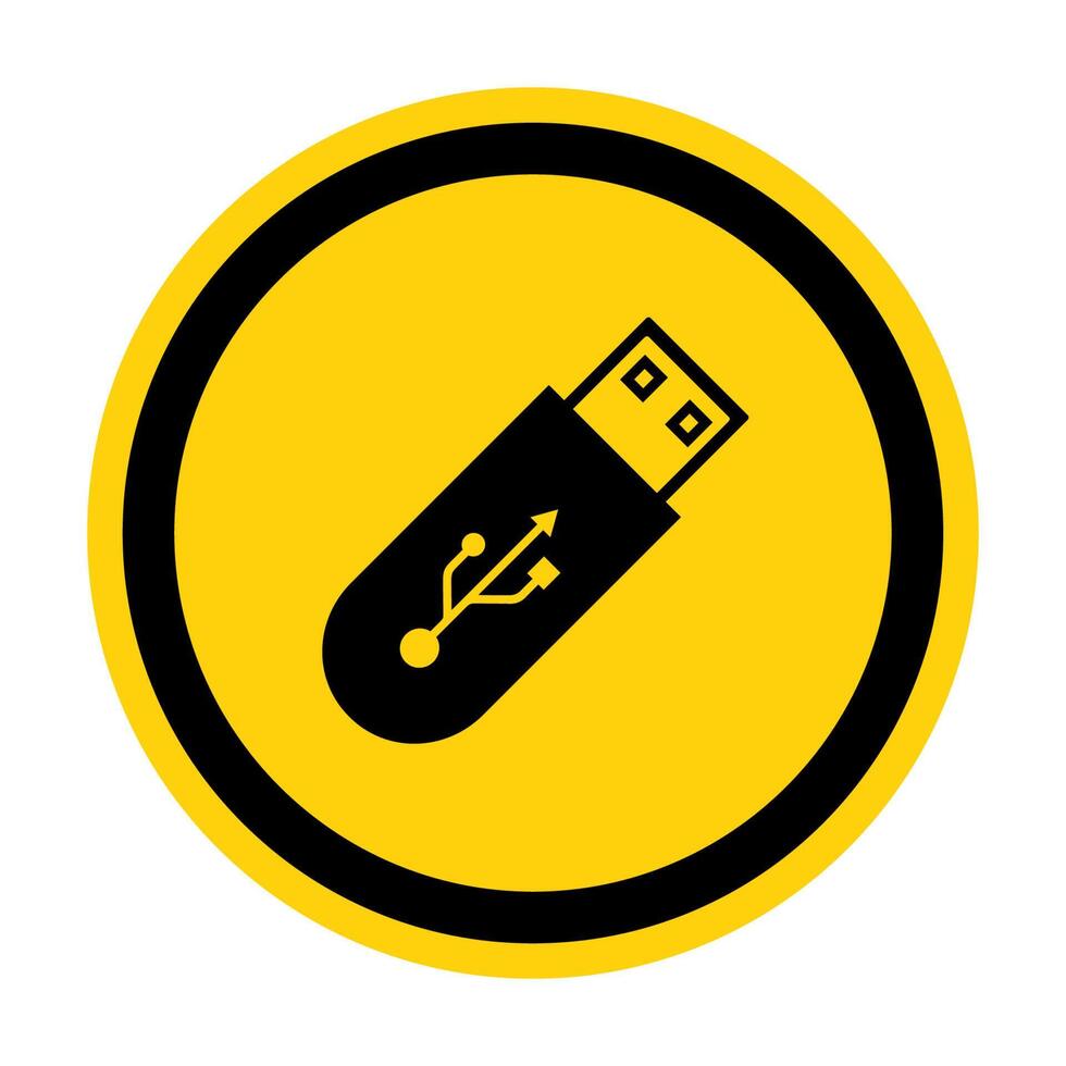 Do Not Use Flash Drive Symbol Sign Isolate On White Background,Vector Illustration vector