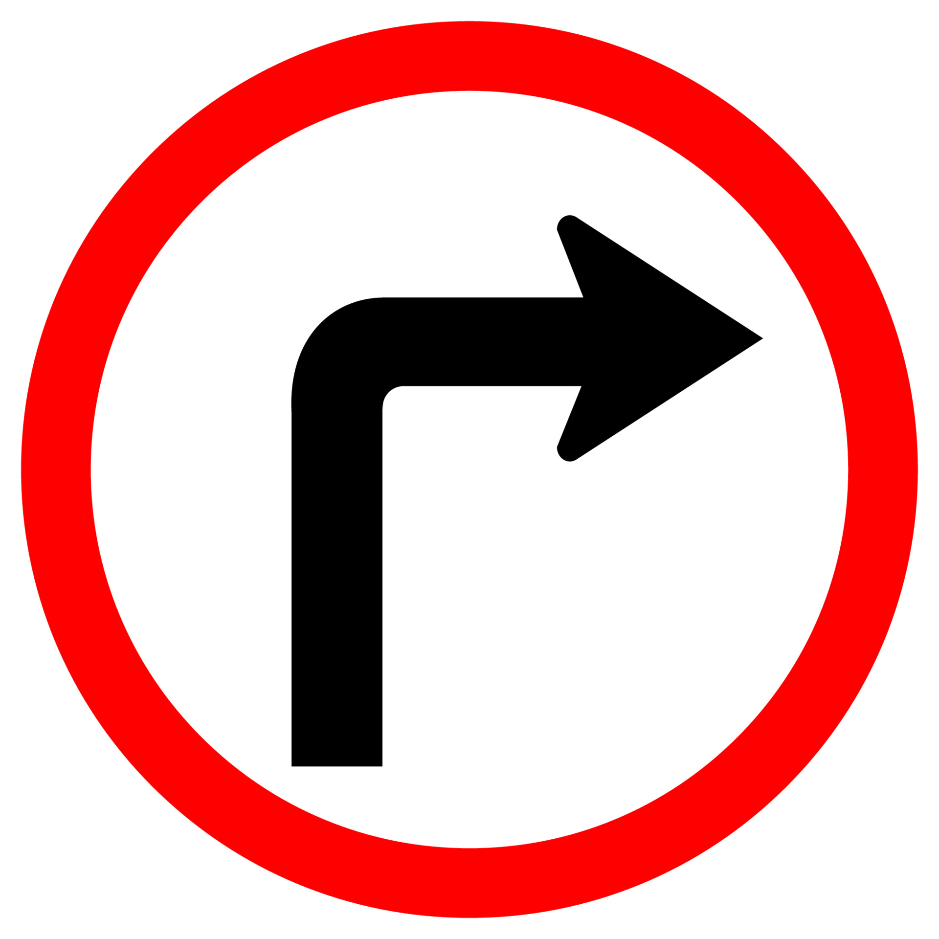 Right Turn Road Sign