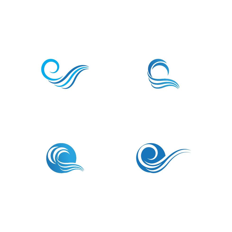 Diseño de ilustración de vector de icono de onda de agua