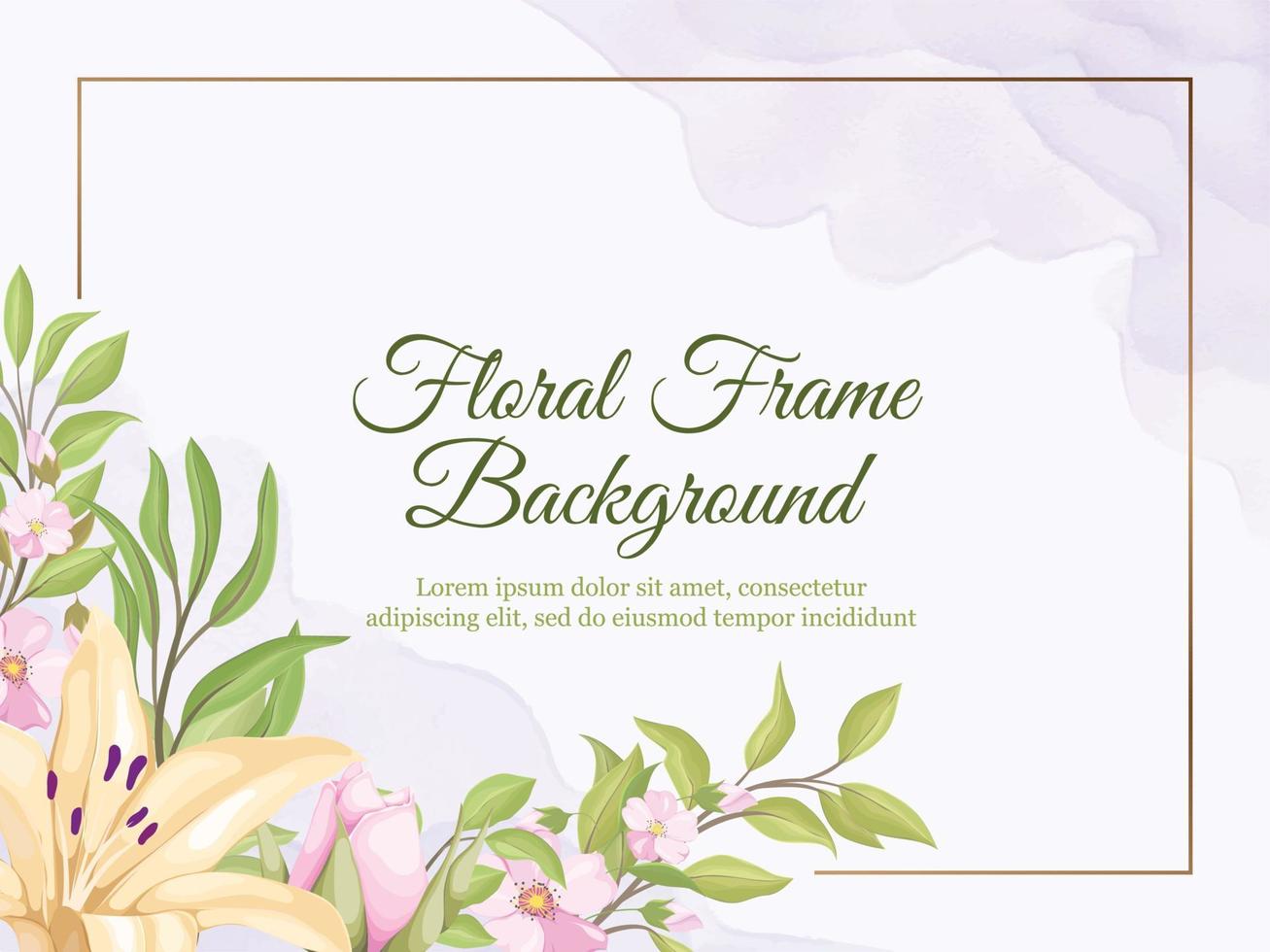 Fondo de banner de boda con diseño de vector floral y hoja
