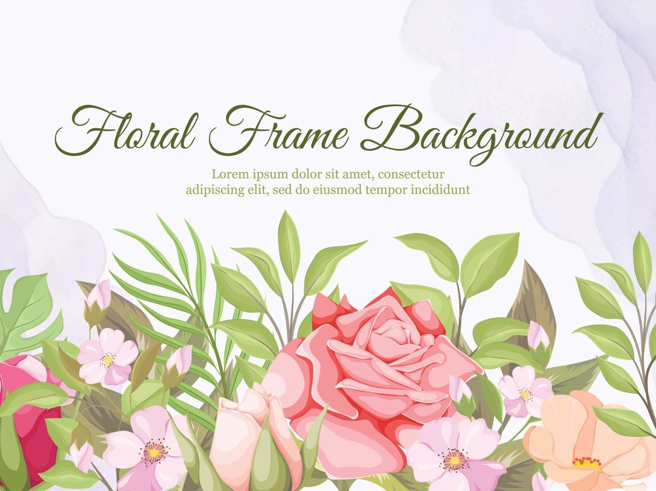 Fondo de banner de boda con diseño de vector floral y hoja