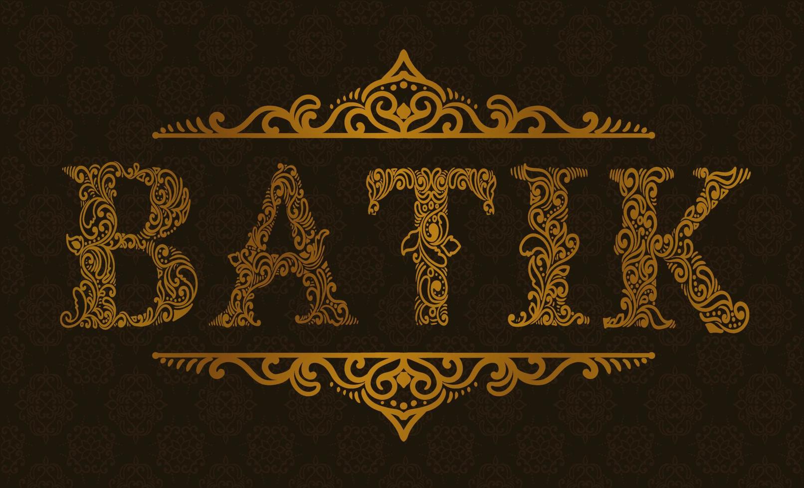 estilo de adorno de caligrafía batik indonesio vector