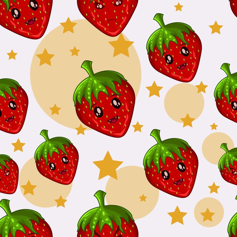 vintage cute strawberry seamless pattern vector