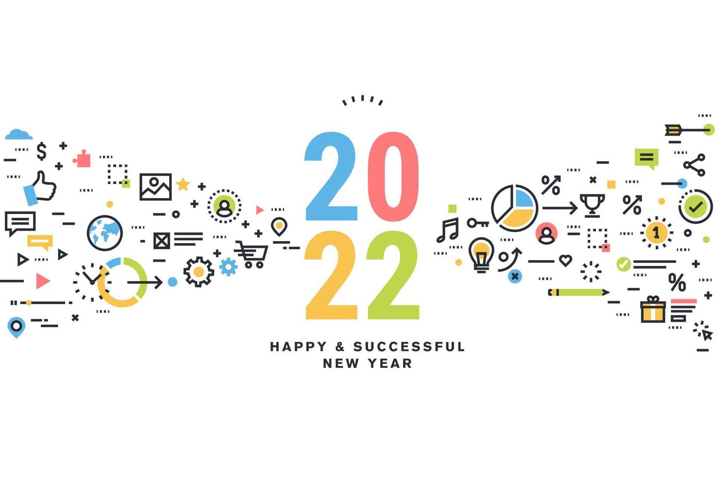 Business New Year 2022 greeting card vector