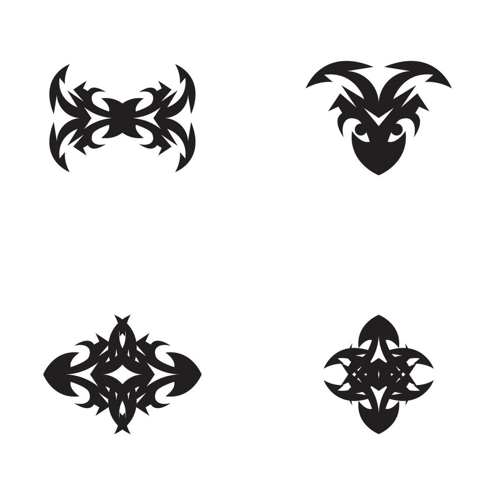 Black tribal tattoo vector template illustration